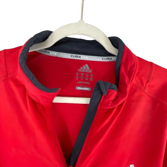 Adidas Clima365 Mens Red Black Pullover Jacket XL ClimaLite Long Sleeve Oversize - Picture 10 of 11